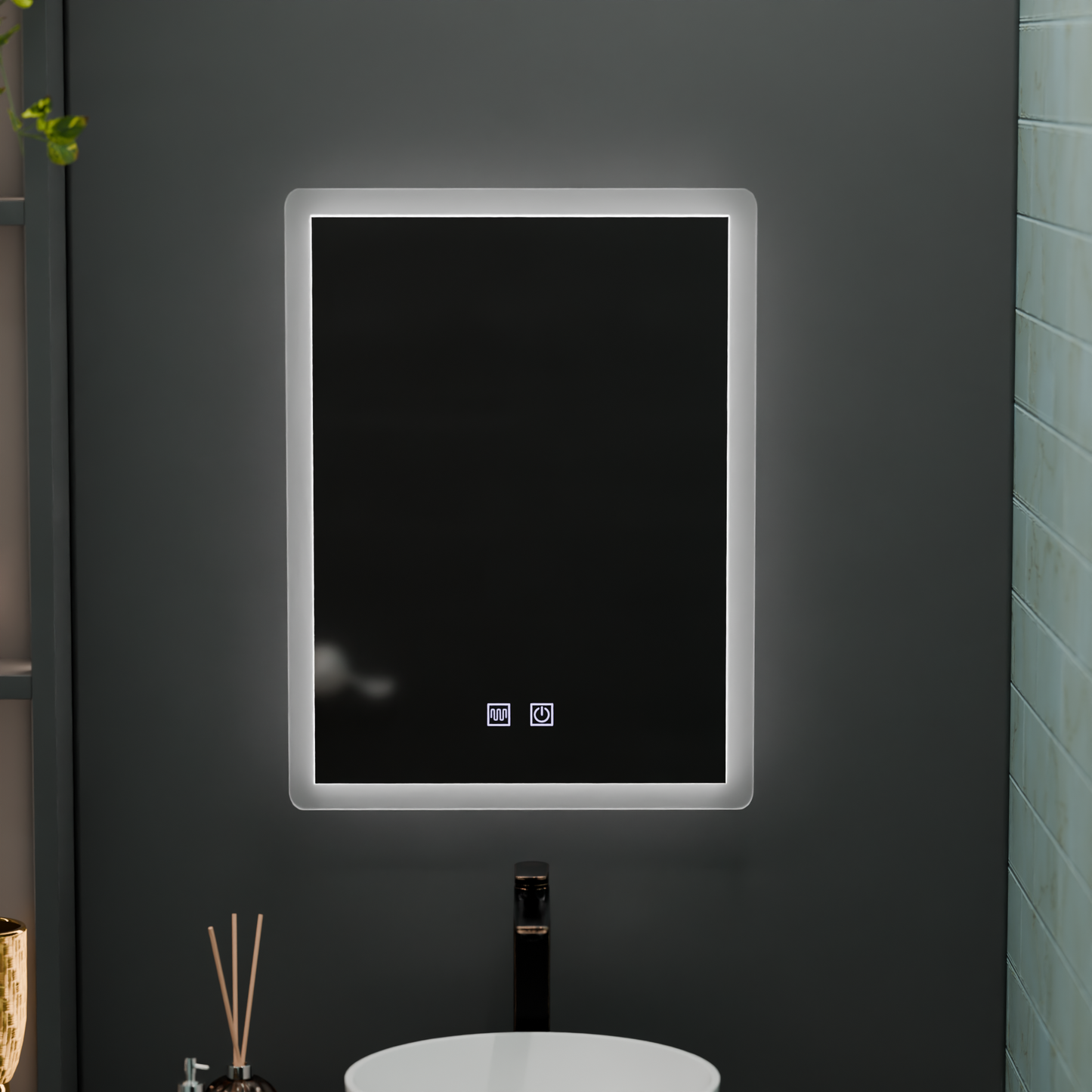 Oglinda LED Rentagulara, 60x80cm, Touch VENERA , Sistem Dezaburire,Dimabila Oglinzi Korman E Default Title Alessandro Design