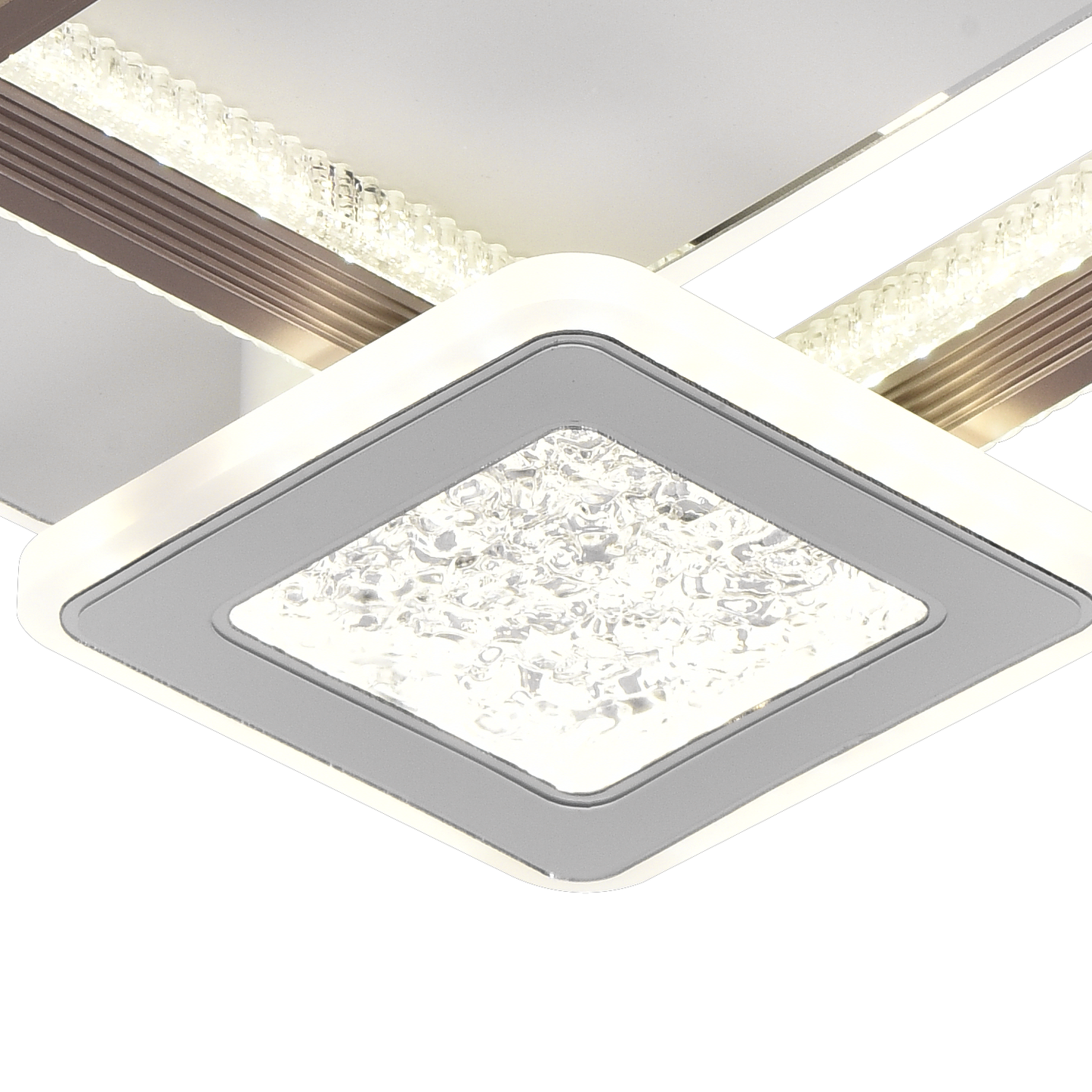 Lustra LED NYXORA  51W, 3 Patrate, lumina Rece/Calda/Neutra, Alb