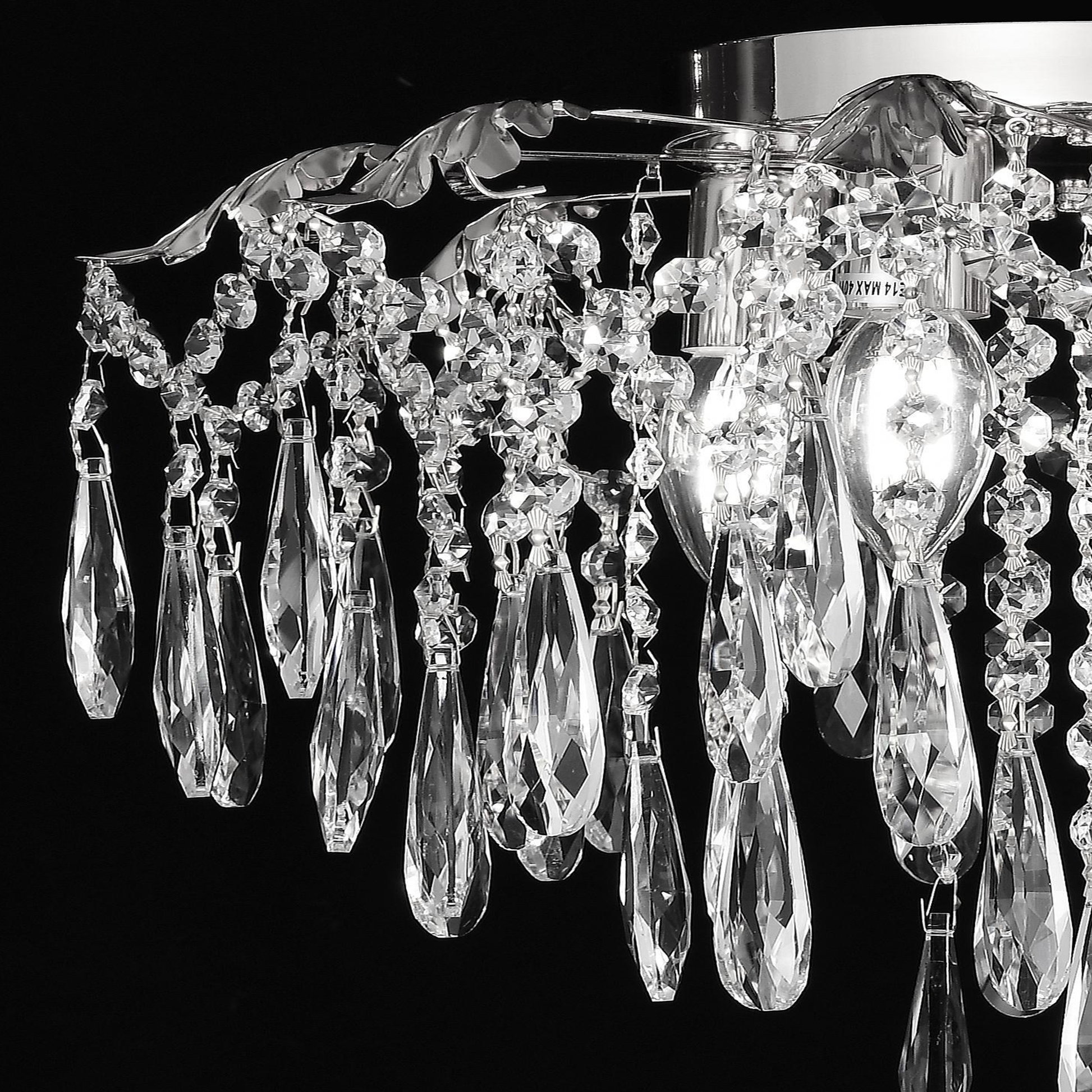 Candelabru Cristal LUMIRA Eleganza, 5x E14, Diametru 48cm, Crom Lucios Candelabre Cristal Default Title Alessandro Design