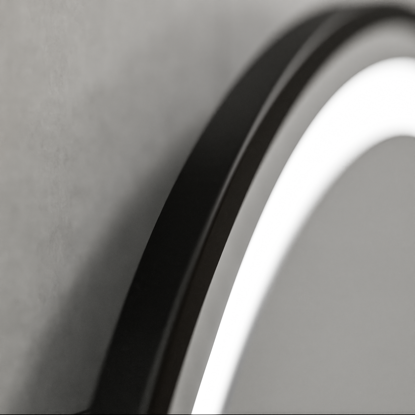 Oglinda LED Rotunda, 80cm, Celeste Majesté Noir MotionGlow Marcello, Sistem Dezaburire, Ceas & Termometru, Dimabila