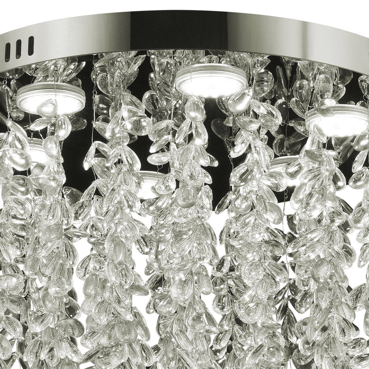 Candelabru LED Cristal LLC210/400CH Rotund, 22W, Lumina Rece/Calda/Neutra, Cristal, Crom Lucios Candelabre Cristal Default Title Alessandro Design
