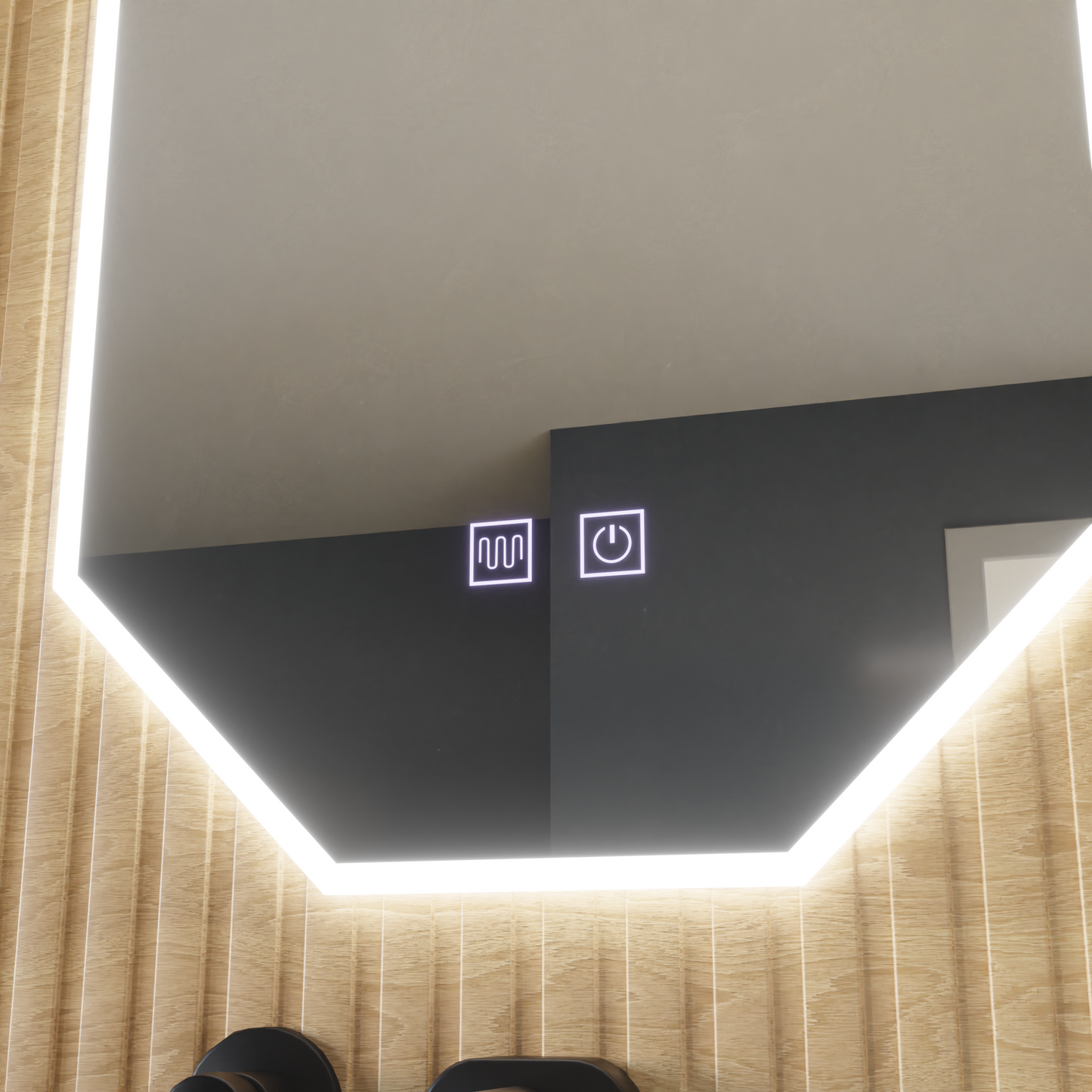 Oglinda LED Poligon E43S/50X80, Lumina si Sistem Dezaburire, 50X80cm