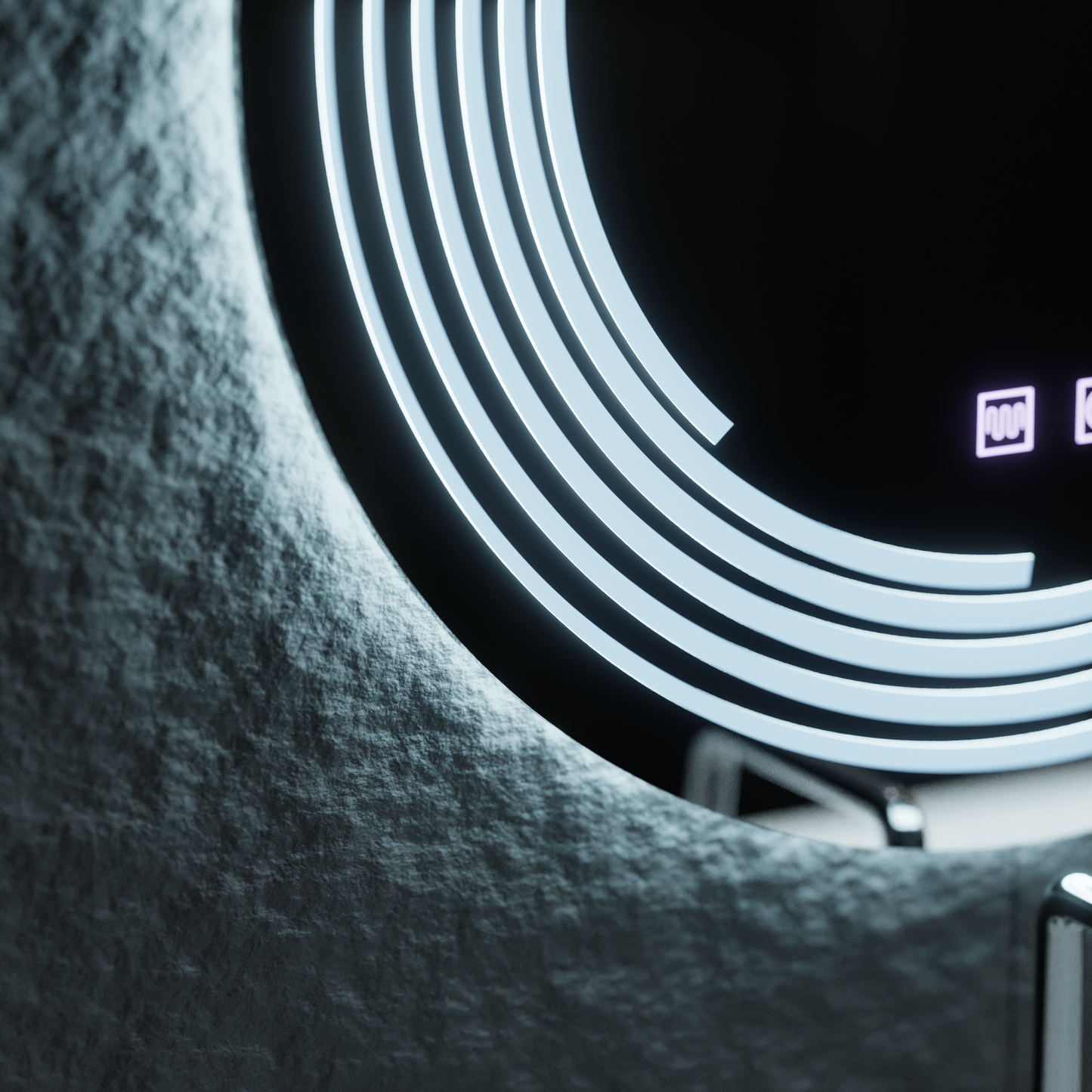 Oglinda LED Rotunda 70cm Lira Touch Sistem Dezaburire Dimabila