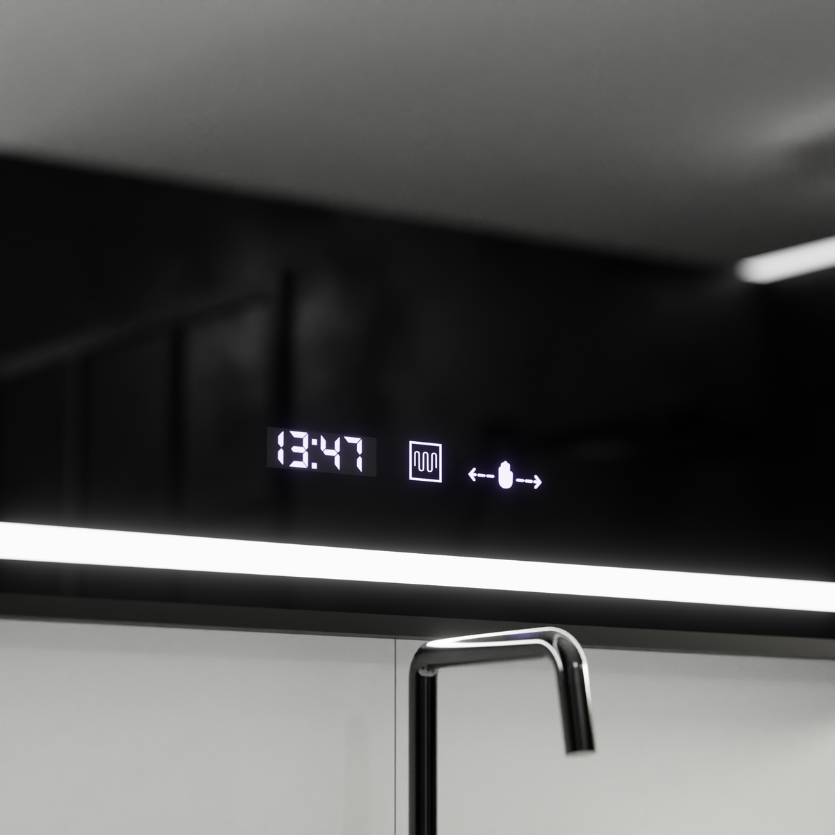 Oglinda LED Rectangulara, 120x80cm, Verite Majeste Noir Motion Glow Marcello, Sistem Dezaburire, Ceas & Termometru, Dimabila Oglinzi Marcello Default Title Alessandro Design