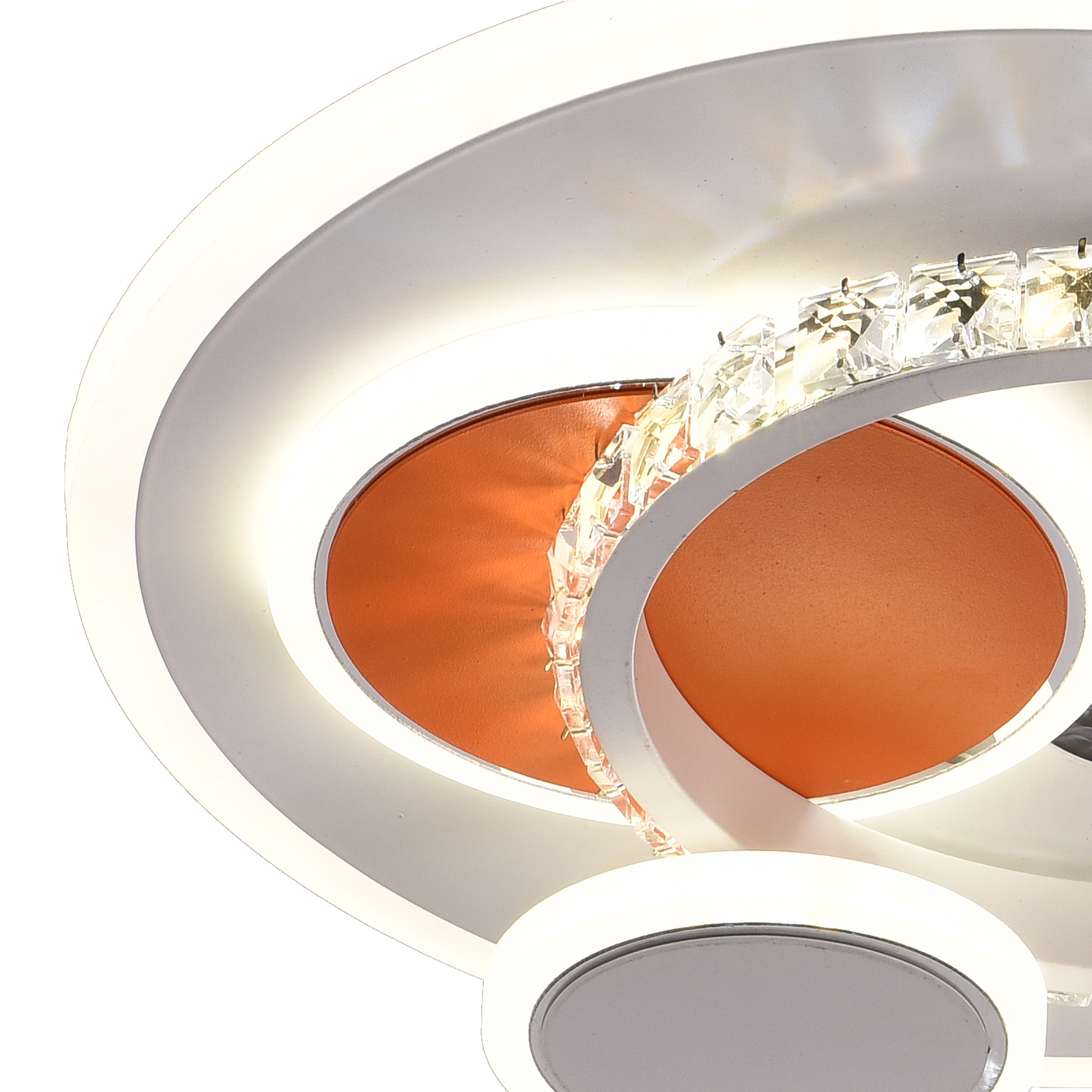 Lustra LED cu cristal HELIOX, 40W, 4 Cercuri, lumina Rece/Calda/Neutra, Alb Lustre LED Default Title Alessandro Design