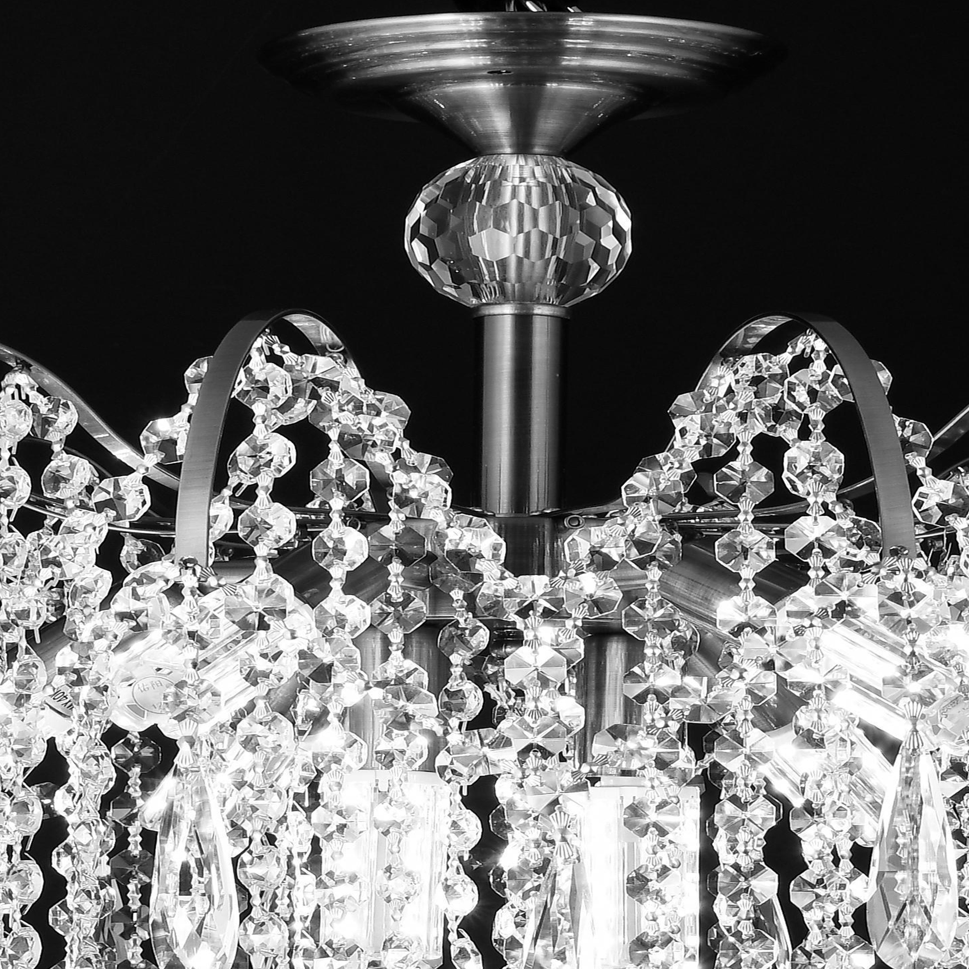 Candelabru Cristal CC9324/5CH, 5x E14, Diametru 48cm, Crom Candelabre Cristal Default Title Alessandro Design