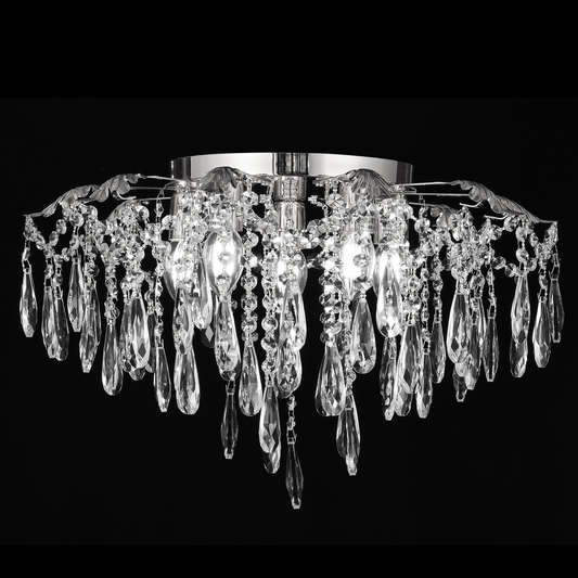 Candelabru Cristal LUMIRA Eleganza, 5x E14, Diametru 48cm, Crom Lucios Candelabre Cristal Default Title Alessandro Design