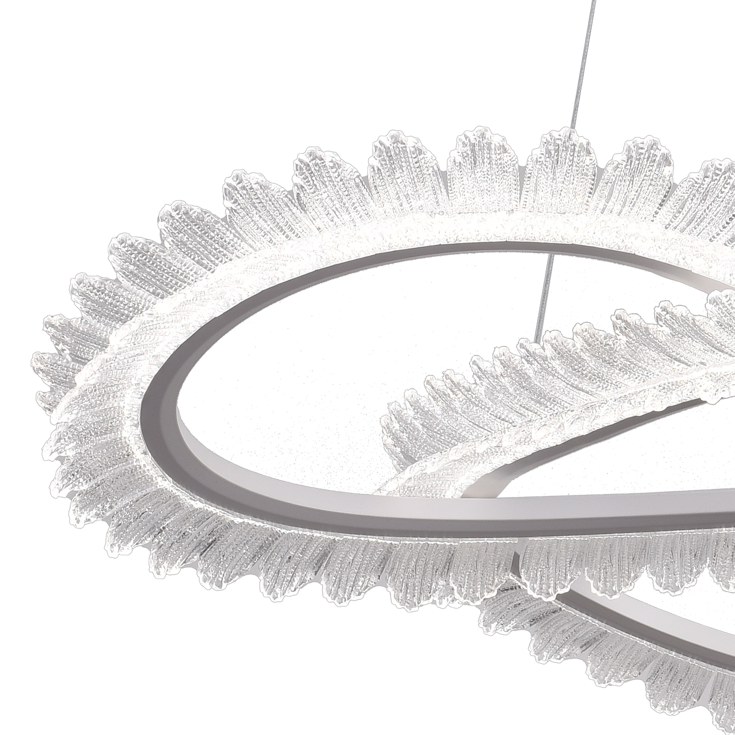 Lustra LED cu Telecomanda LT187WH, Cristal si Metal, 52W, Dimabila, Inaltime Reglabila, lumina Rece/Calda/Neutra, Iluminat Luxos Lustre LED cu Telecomanda Default Title Alessandro Design