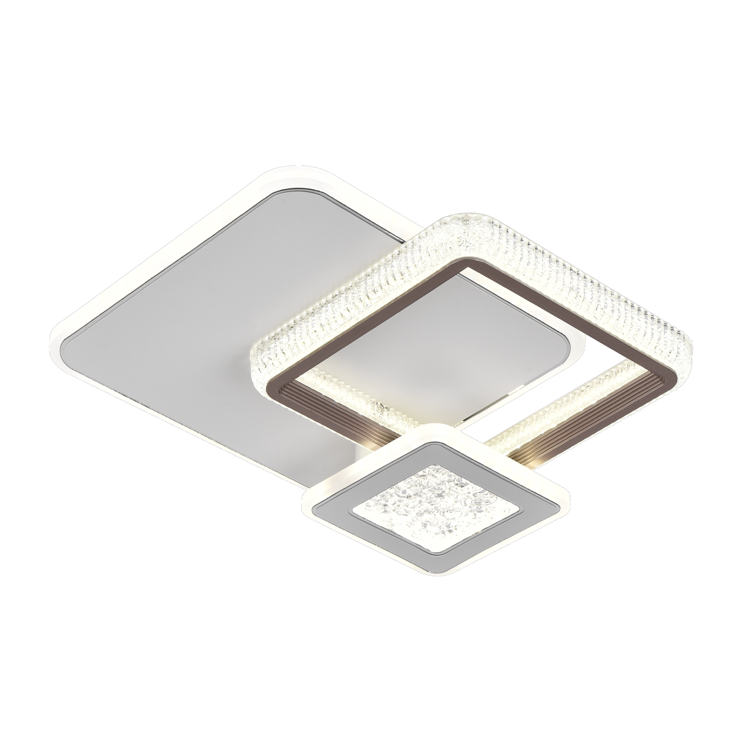 Lustra LED NYXORA  51W, 3 Patrate, lumina Rece/Calda/Neutra, Alb