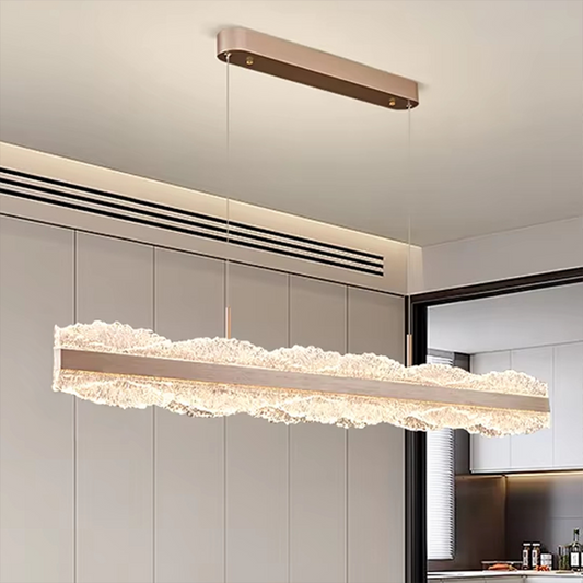 Lustra LED suspendata cu telecomanda NIVALIS 55W, Lungime 120cm, lumina Rece/Calda/Neutra, Dimabila,Inaltime Reglabila, Auriu Lustre LED cu Telecomanda Default Title Alessandro Design