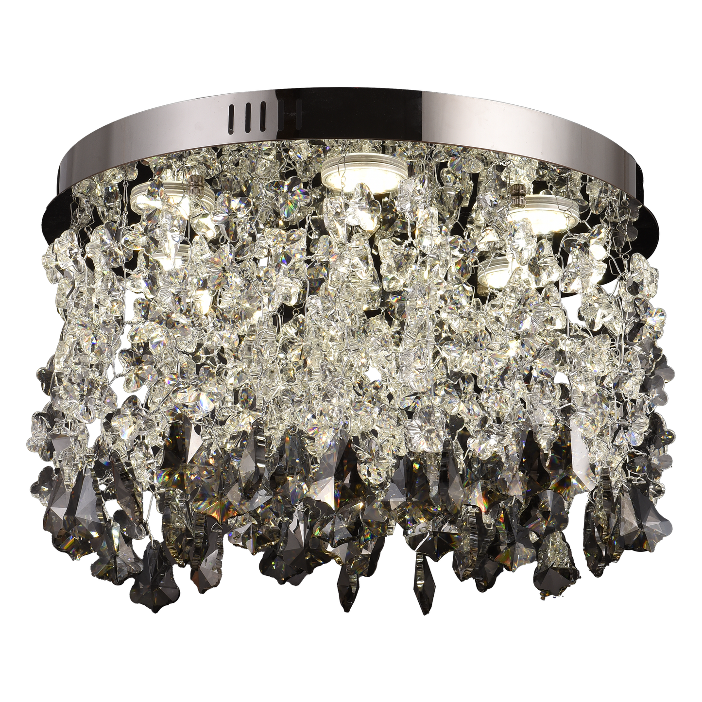 Candelabru LED Cristal LLC212/400BU Rotund, 22W, Lumina Rece/Calda/Neutra, Cristale, Crom Lucios Candelabre Cristal Default Title Alessandro Design