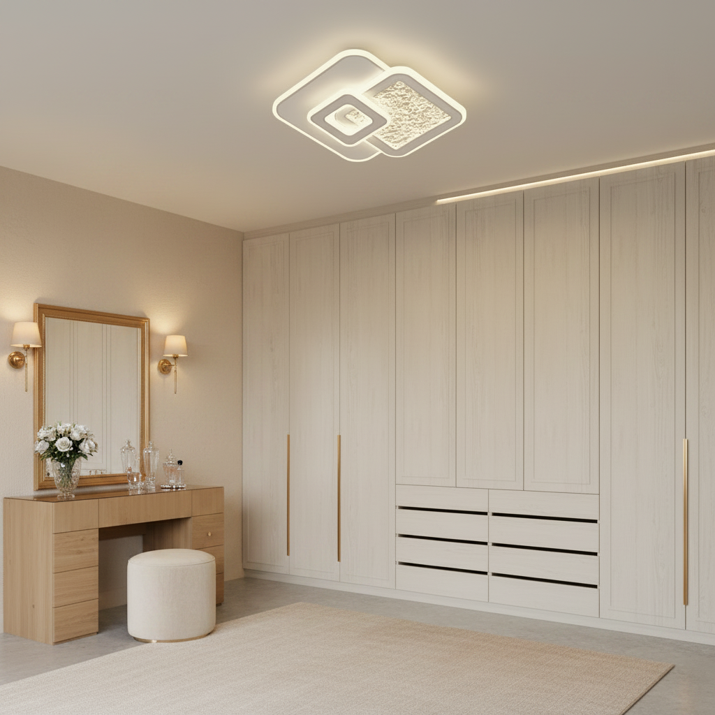 Lustra LED KOMPACTO 56W, 3 Patrate, lumina Rece/Calda/Neutra, Alb Lustre LED Default Title Alessandro Design