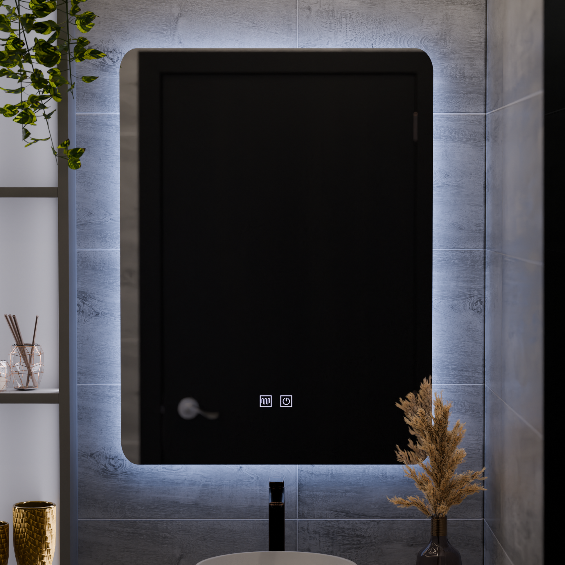Oglinda LED Dreptunghiulara ARTEA Touch, 14W, 60X80cm, Sistem Dezaburire, Dimabila, Lumina Rece 6000K Oglinzi Korman E Default Title Alessandro Design