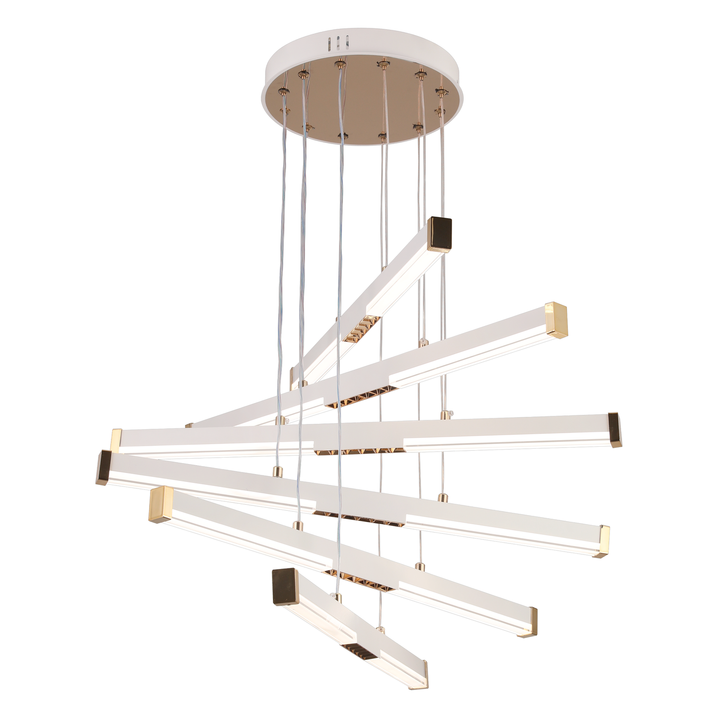 Lustra LED Suspendata Acril LT183/6WH, 81W, Lumina 3000/4000/6000K, Alb, Inaltime Reglabila Lustre LED cu Telecomanda Default Title Alessandro Design