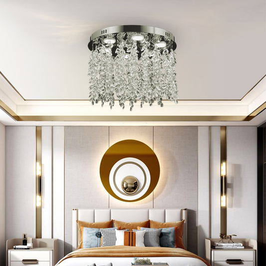 Candelabru LED Cristal LLC210/400CH Rotund, 22W, Lumina Rece/Calda/Neutra, Cristal, Crom Lucios Candelabre Cristal Default Title Alessandro Design