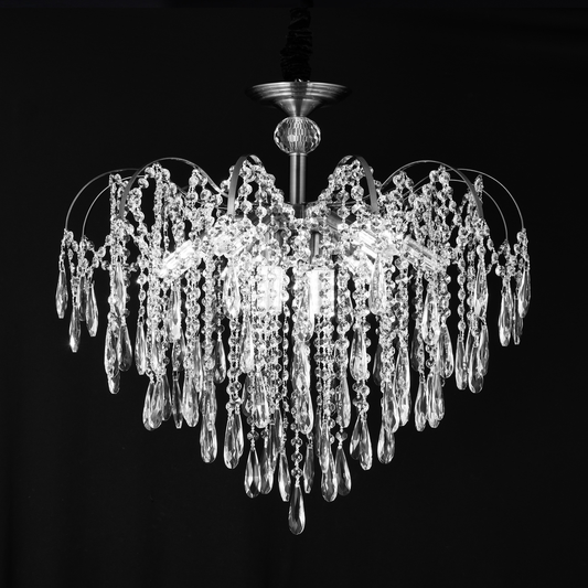 Candelabru Cristal CC9324/5CH, 5x E14, Diametru 48cm, Crom Candelabre Cristal Default Title Alessandro Design