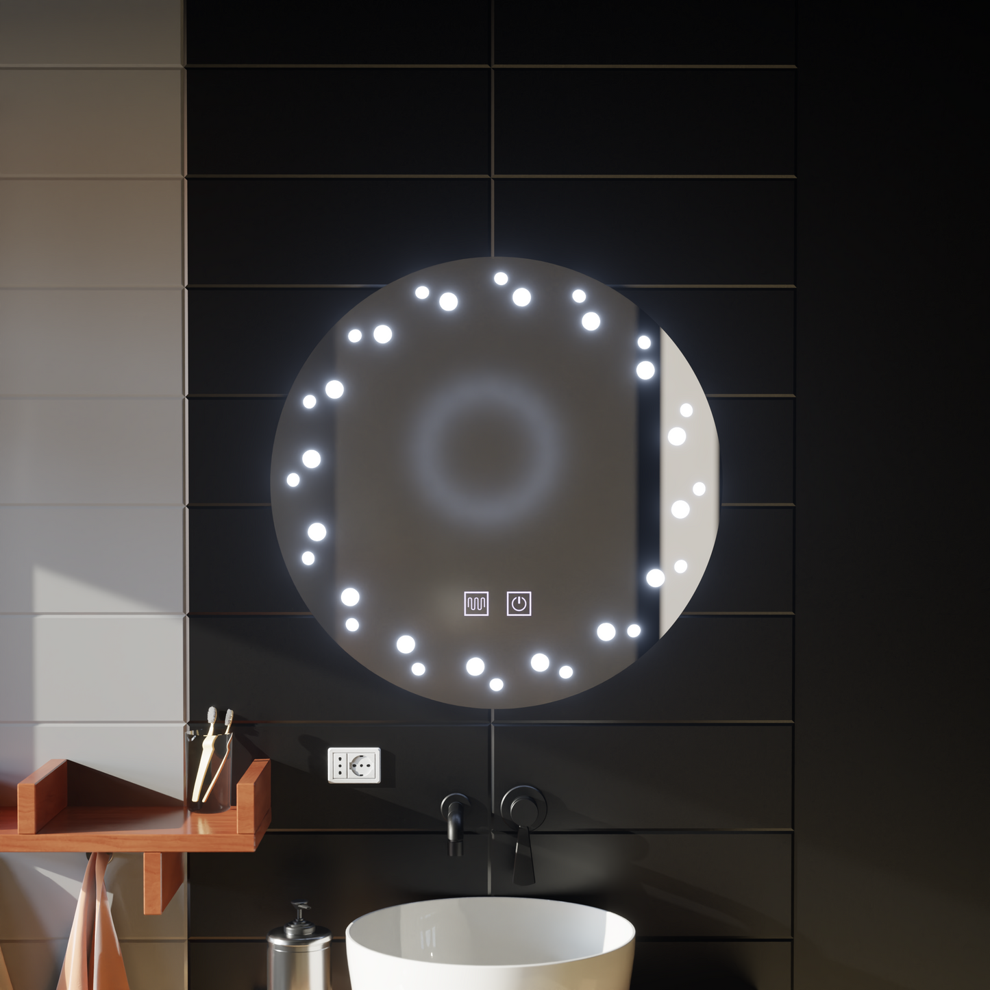 Oglinda LED Touch Ivory Sistem Dezaburire 50X50cm Oglinzi Korman E Default Title Alessandro Design