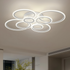 Lustra LED 130W Alb BETTY - 8 Cercuri, Dimabila, Lumina Rece/Calda/Neutra