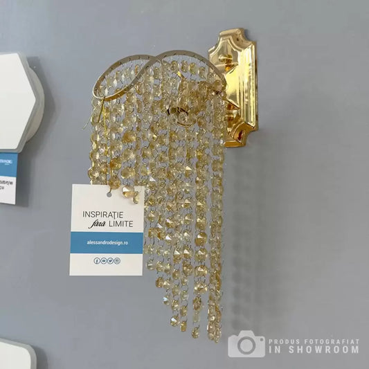 Aplica Cristal Ander 1xE14 Auriu
