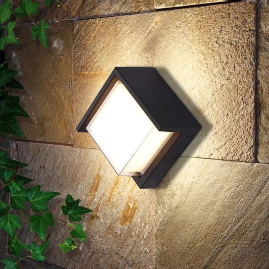 Aplica LED de Exterior, 12W, Metal, Negru