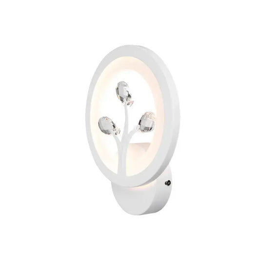 Aplica LED DAISY, 14W, Lumina Rece/Calda/Neutra, Alb cu Cristal