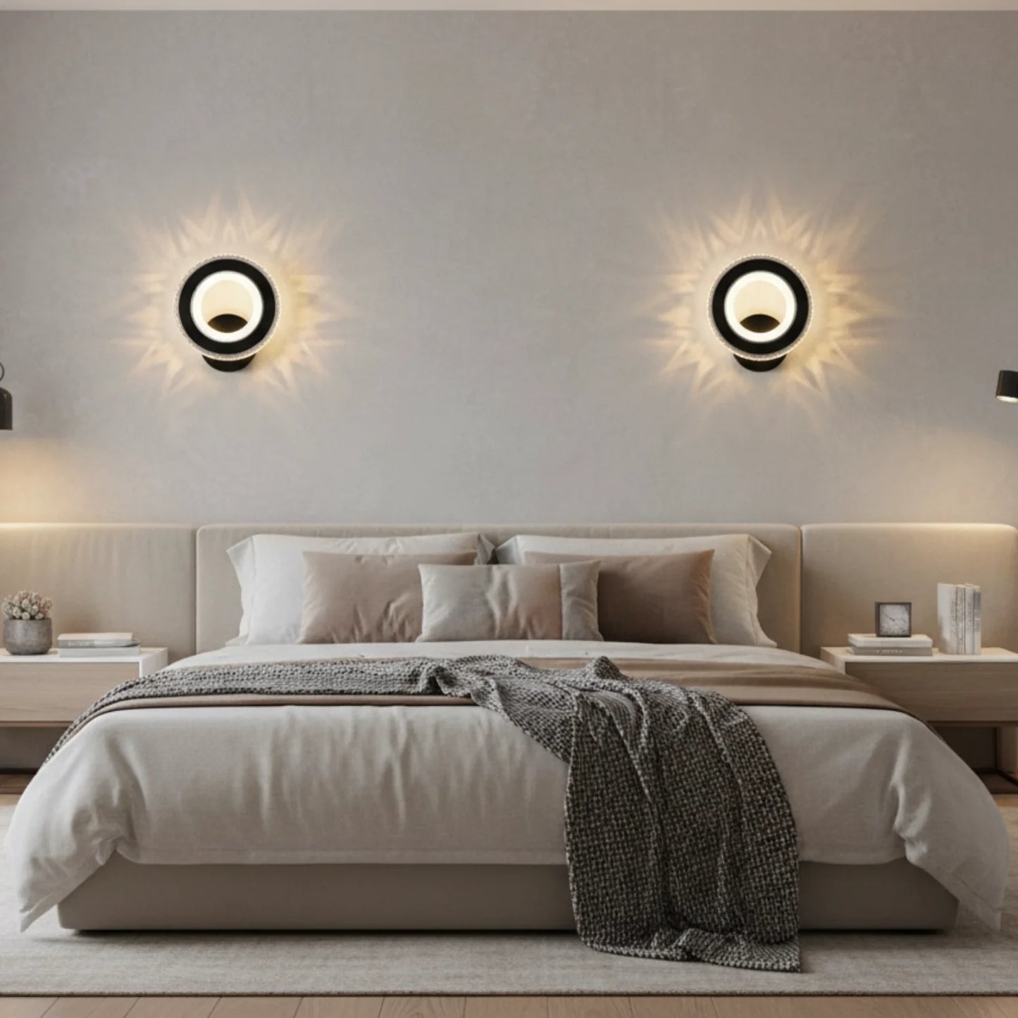 Aplica LED NOVA Rotonda, 16W, Negru & Inox, lumina Calda/Rece/Neutra Aplice de Interior Default Title Alessandro Design