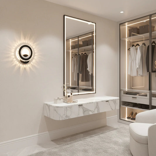 Aplica LED NOVA Rotonda, 16W, Negru & Inox, lumina Calda/Rece/Neutra Aplice de Interior Default Title Alessandro Design
