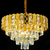 Candelabru Cristal NEXIA Velora 8xE14, Diametru 60cm, Auriu Lucios, Inaltime Regrabila