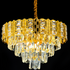Candelabru Cristal NEXIA Velora 8xE14, Diametru 60cm, Auriu Lucios, Inaltime Regrabila