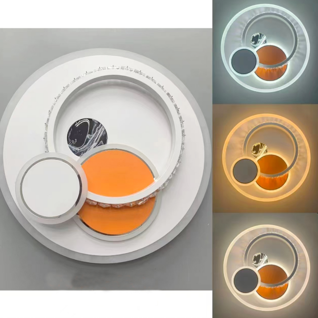 Lustra LED cu cristal HELIOX, 40W, 4 Cercuri, lumina Rece/Calda/Neutra, Alb Lustre LED Default Title Alessandro Design