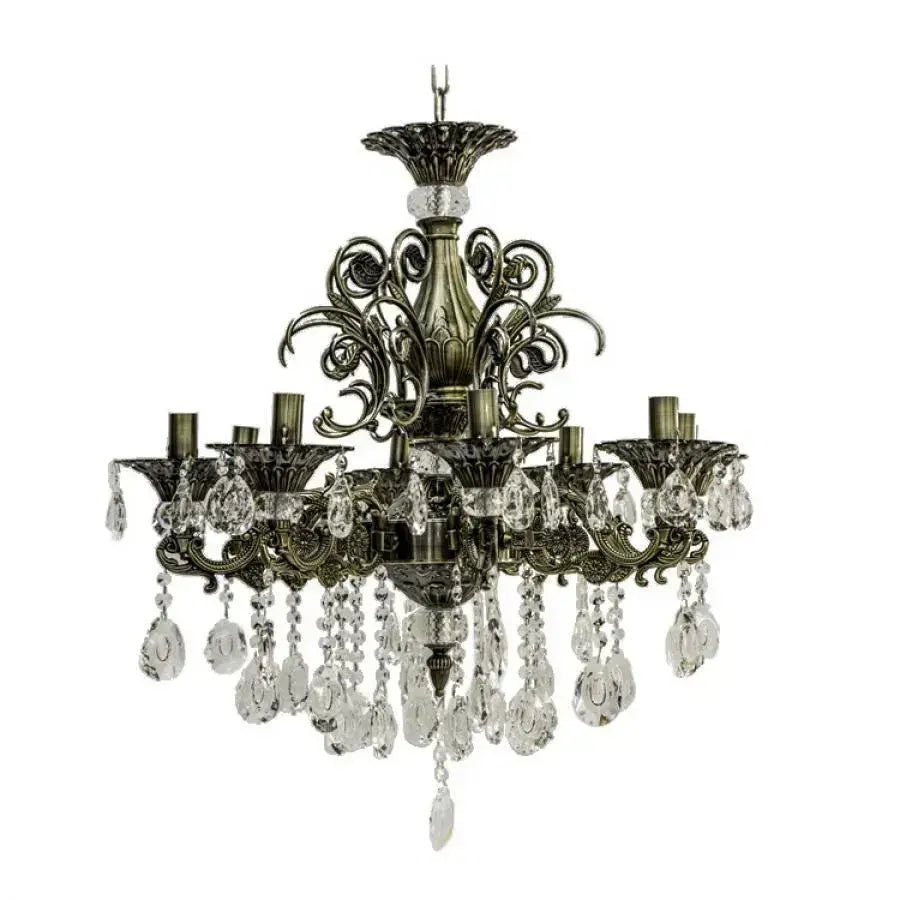 Candelabru Cristal SANSSOUCI Magno, 8xE14, Diametru 65cm, Alama Antichizata