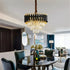 Candelabru Cristal VERSAILLES Petito 3xE14, Diametru 30cm, Auriu Lucios si Negru, Inaltime Reglabila