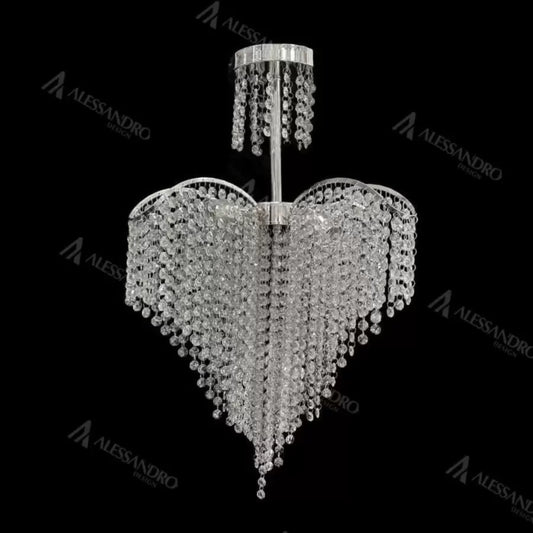 Candelabru Cristal Ander 4xE14 Diametru 45cm Crom Candelabre Cristal Default Title Alessandro Design