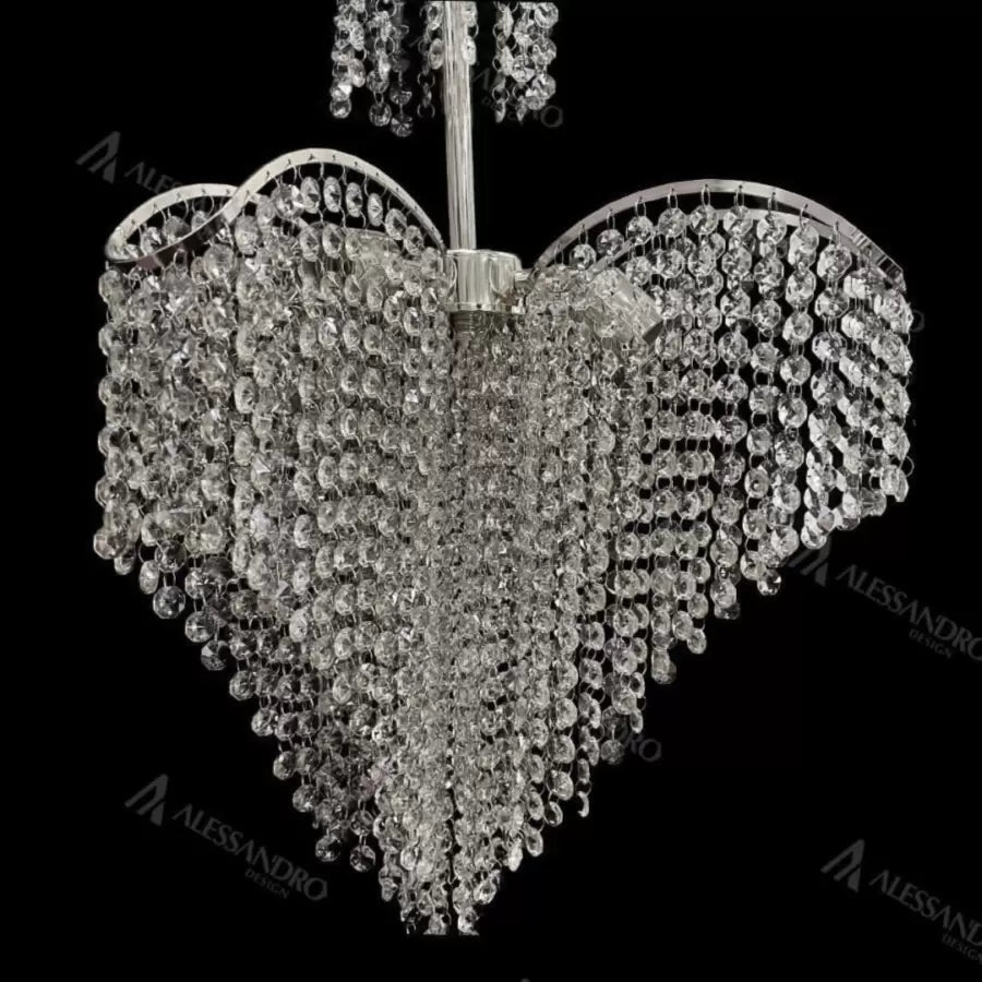 Candelabru Cristal Ander 4xE14 Diametru 45cm Crom