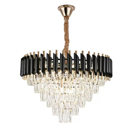 Candelabru Cristal Isaac 8x E27 Auriu Negru