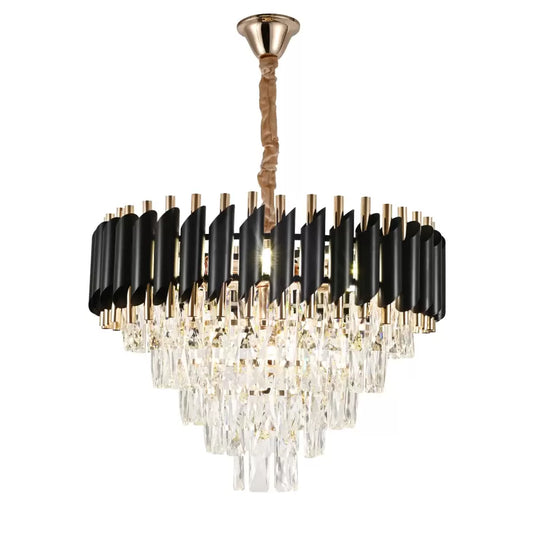 Candelabru Cristal Ivan 7x E27 Auriu Negru