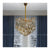 Candelabru Cristal TOPKAPI Nobile 6xE14, Diametru 40cm, Auriu Lucios, Inaltime Reglabila