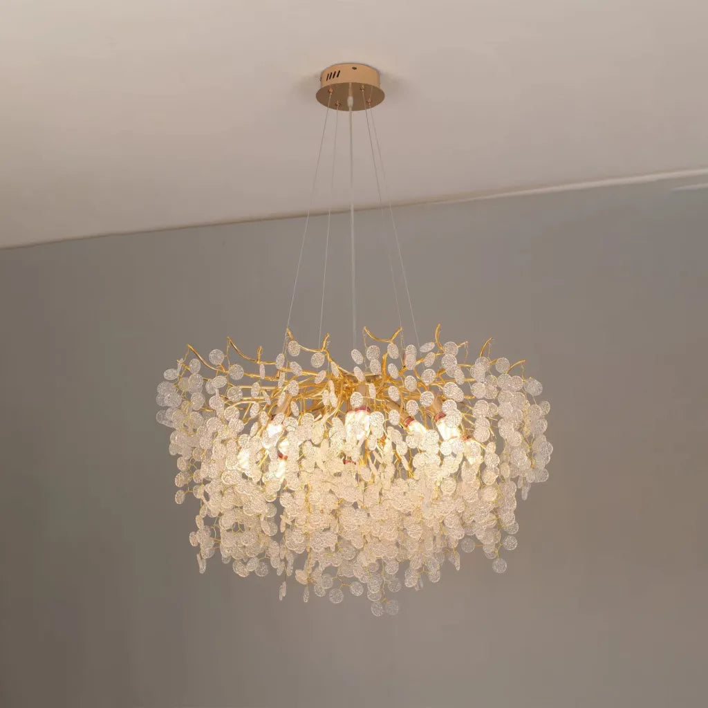 Candelabru Cristal WALTZ Serenade, 6xG9, Auriu, 60cm, Inaltime Reglabila