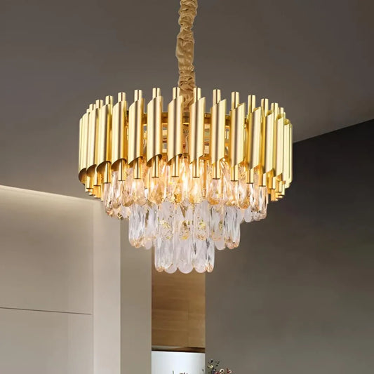 Candelabru Cristal VERSAILLES Nobile 5xE14, Diametru 40cm, Auriu, Inaltime Reglabila Candelabre Cristal Default Title Alessandro Design