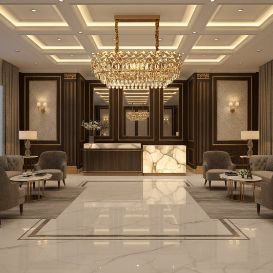 Candelabru Cristal WINDSOR Regalis 10x E14, Auriu Lucios, Inaltime Reglabila Candelabre Cristal Default Title Alessandro Design