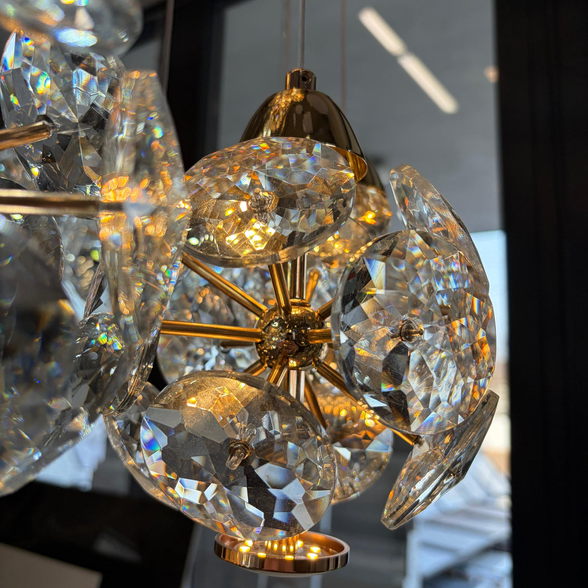 Candelabru Cristal LED KILKENNY Culmino, 144W, Lumina Neutra, Diametru 60cm, Auriu Candelabre Moderne Default Title Alessandro Design