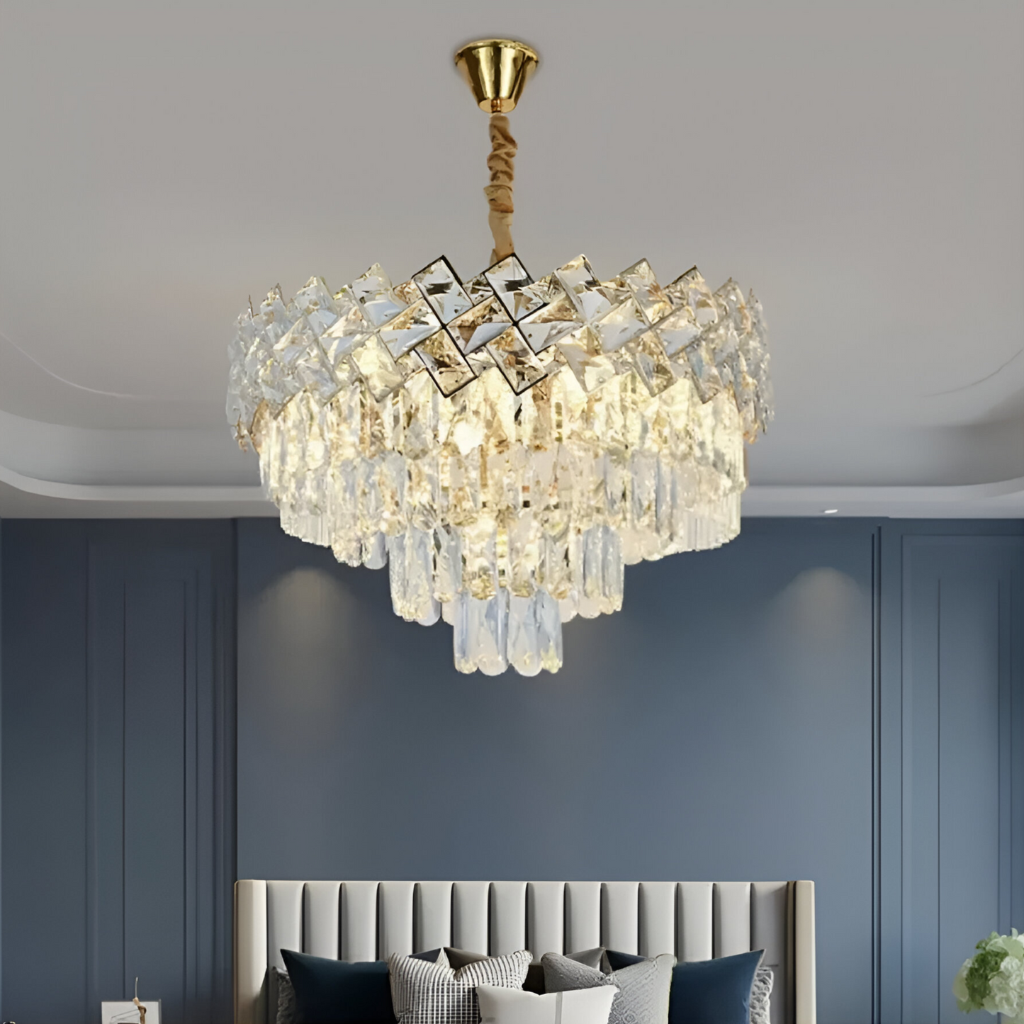Candelabru Cristal WINDSOR Nobile 5xE14, Diametru 39cm, Auriu Lucios, Inaltime Reglabila Candelabre Cristal Default Title Alessandro Design