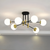 Lustra cu Abajur Alb Rotund, PENTHOUSE Lounge, 6xE27, Negru Auriu, Metal