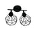 Lustra Aerope, 2x E27, Metal, Negru