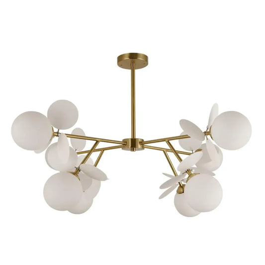 Lustra cu bec moderna SVEN, 8x G9, Alb Auriu, Metal