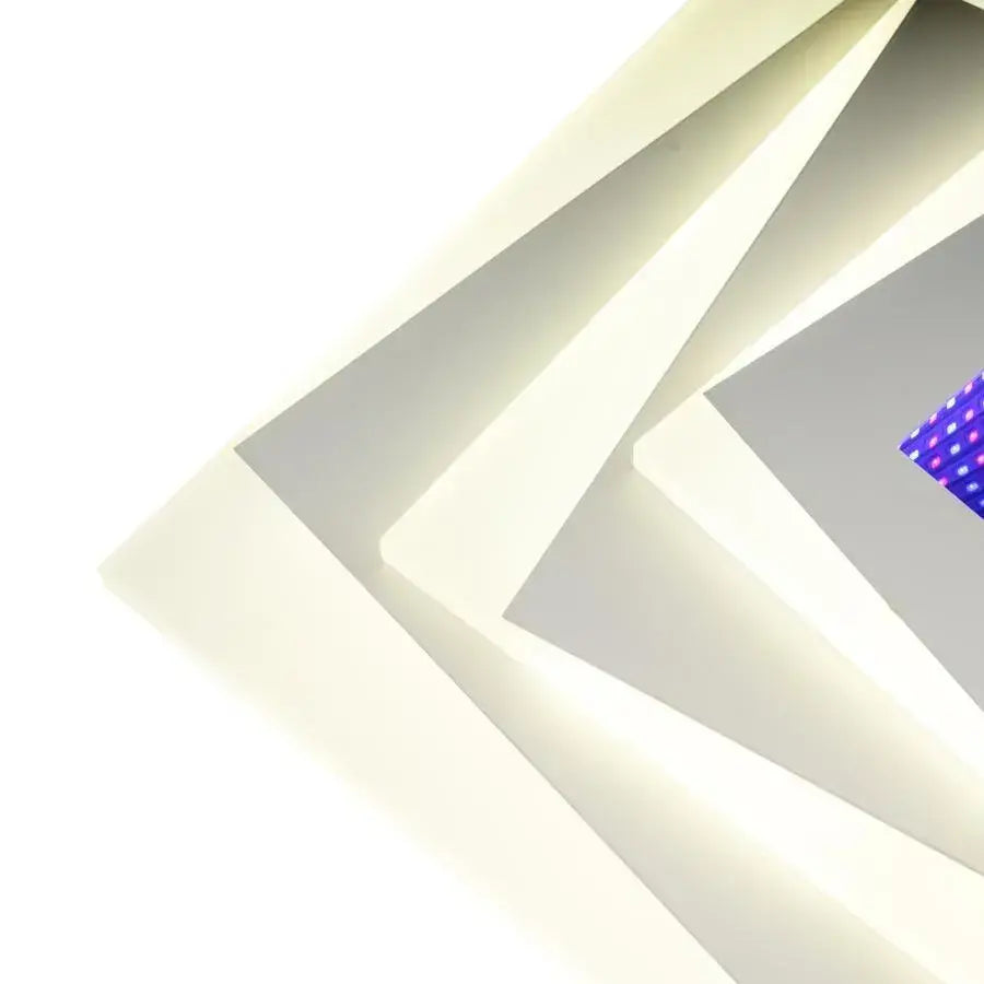 Lustra LED NIVARA RGB 3D 40W, lumina Rece/Calda/Neutra, Alb