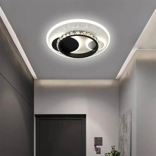 Lustra LED  cu cristal ARIELLA 30W, Rotunda,  lumina Rece/Calda/Neutra, Negru