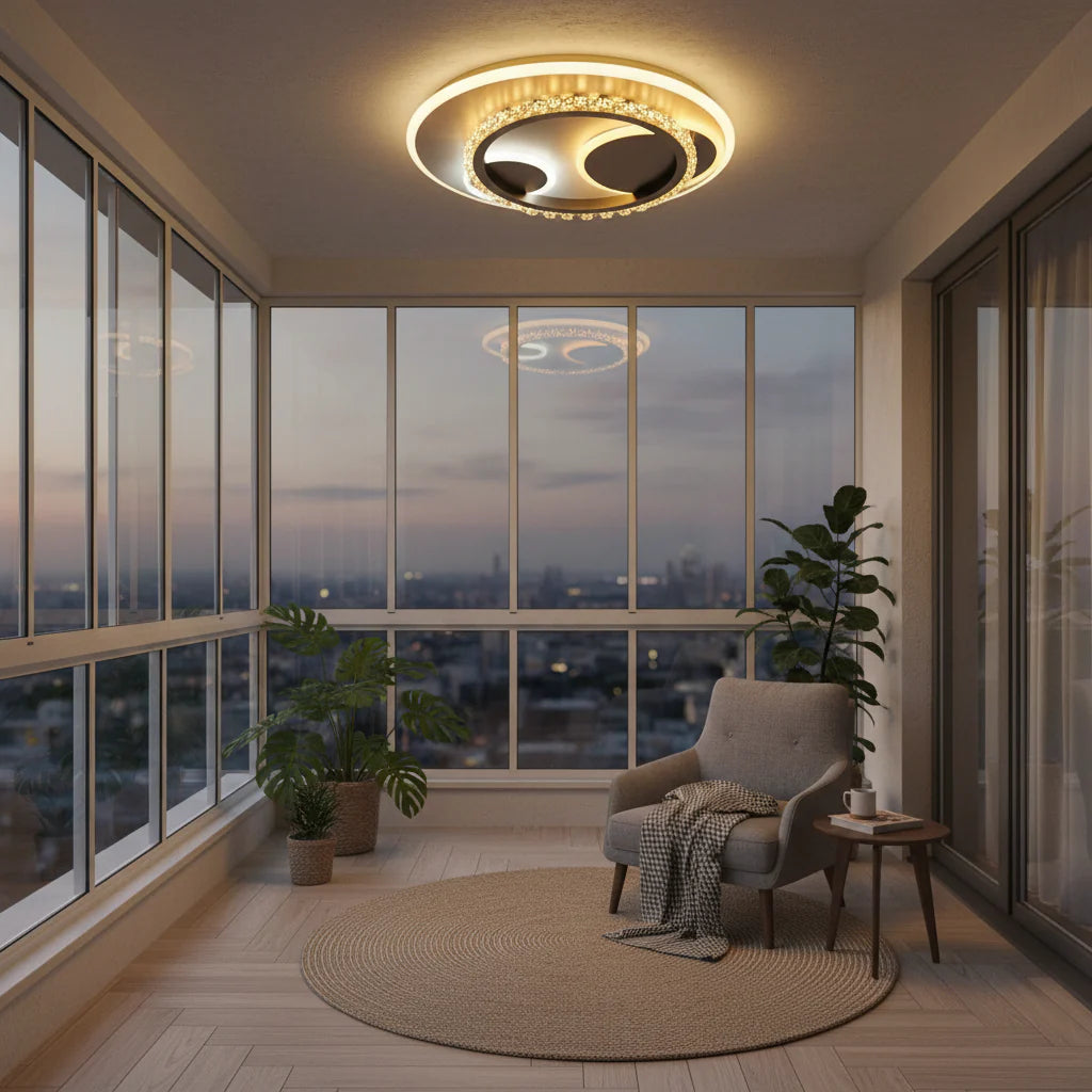 Lustra LED cu cristal ARIELLA 39W, Rotunda, Lumina Rece/Calda/Neutra, Negru Lustre LED Default Title Alessandro Design