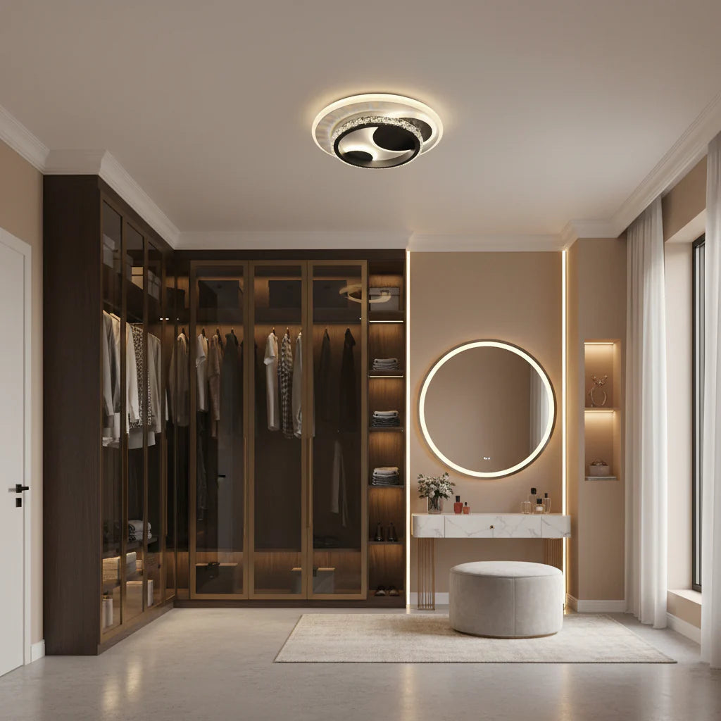 Lustra LED cu cristal ARIELLA 39W, Rotunda, Lumina Rece/Calda/Neutra, Negru Lustre LED Default Title Alessandro Design