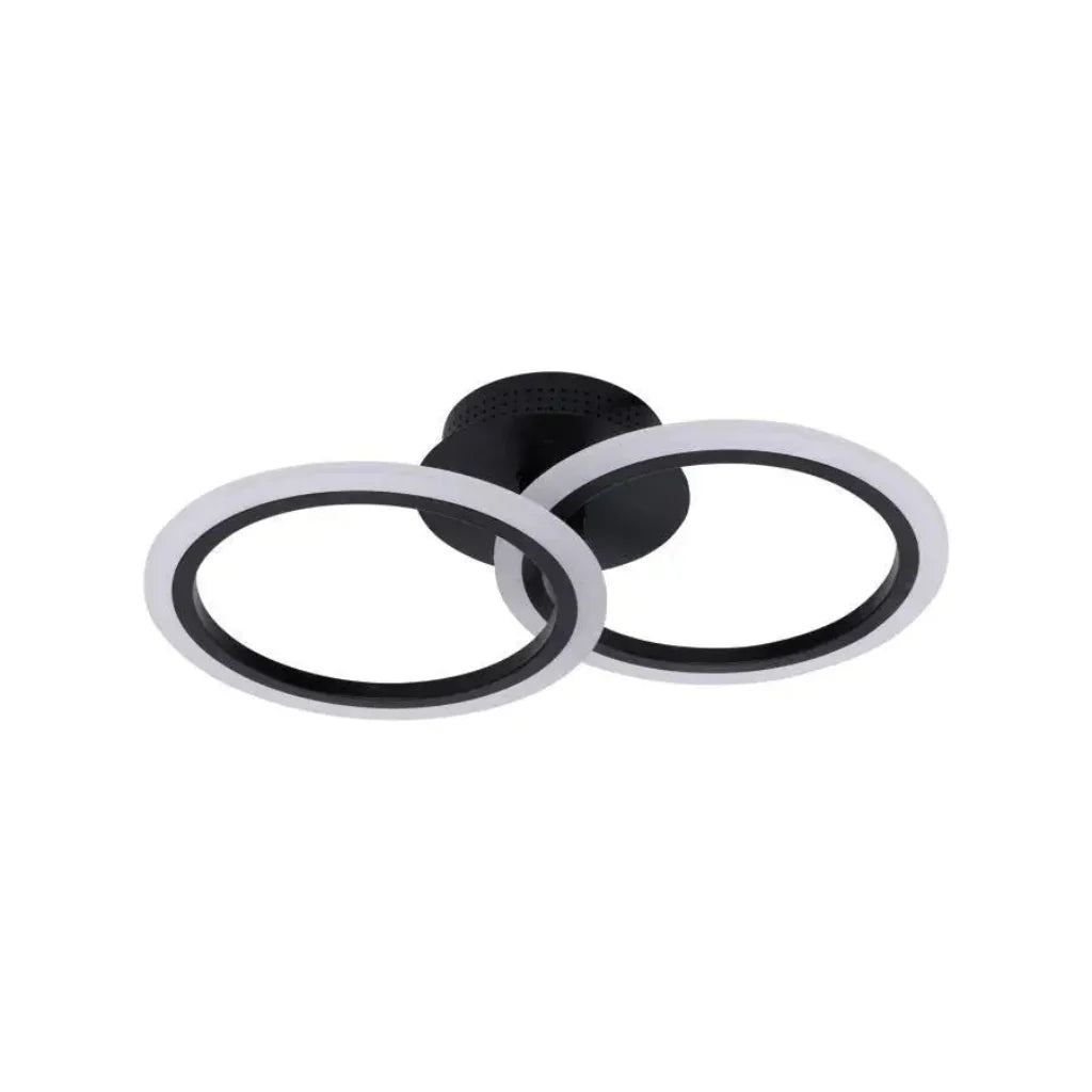 Lustra LED cu telecomanda BETTY 28W, 2 Cercuri, lumina Rece/Calda/Neutra, Dimabila, Negru